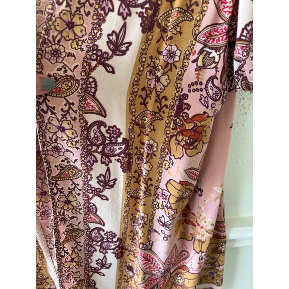 Angie Womens Paisley Kimono Duster Open Front Lightweight Boho Cover-Up - Picture 11 of 11